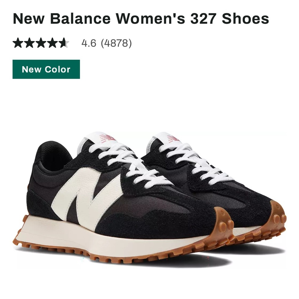 New Balance Women's 327 Shoes - Black and White
